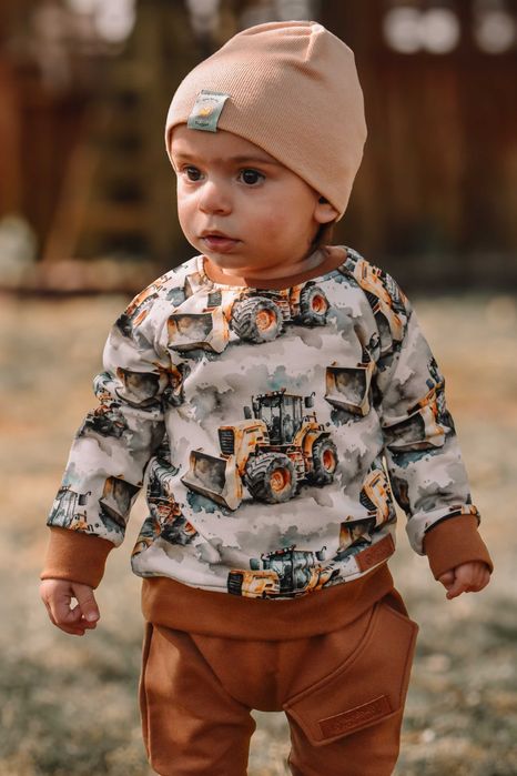 DRES komplet dla chłopca bluza spodnie baggy KOPARKI HANDMADE 110