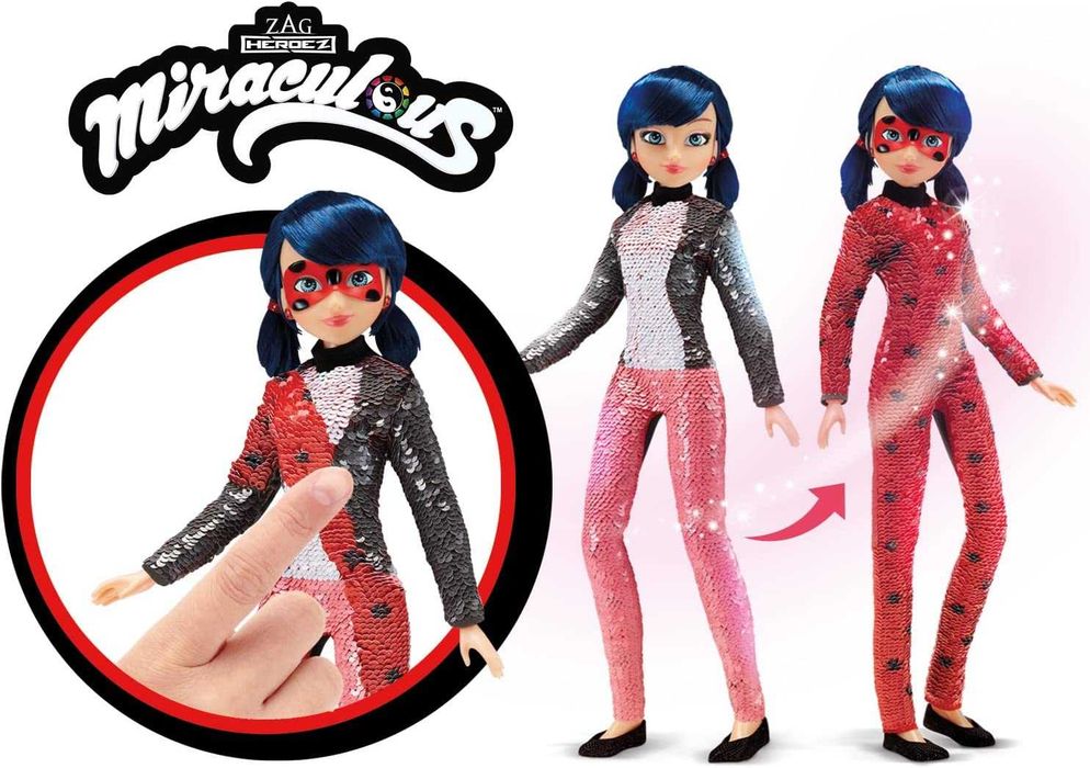 Леді Баг перетворення Марінетт з пайетками Flip Marinette To Ladybug