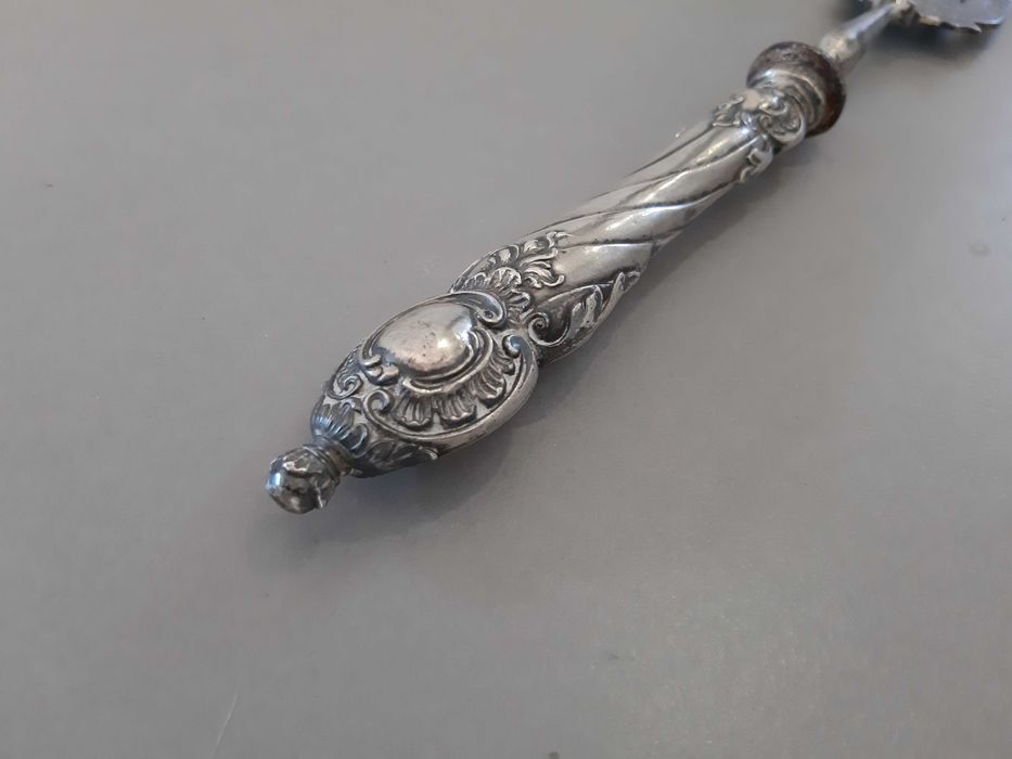 Stary śliczny widelec srebro 800 warmet