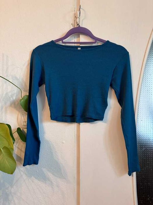 Niebieski crop top 95% bawełna new yorker xs