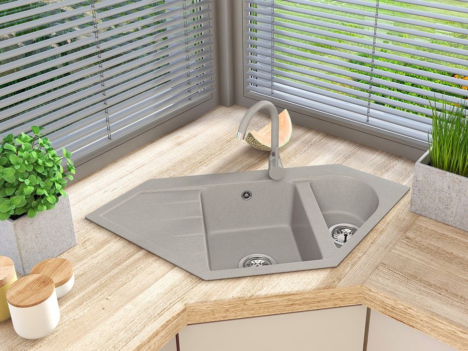 Zlew granitowy GRANITAN +baterie GAMMA