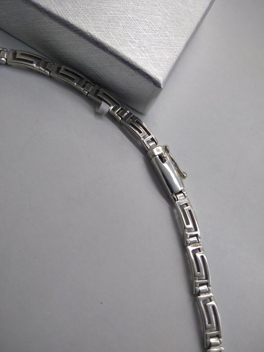 Srebrny naszyjnik z motywem greckim srebro 925 długość 45cm   82