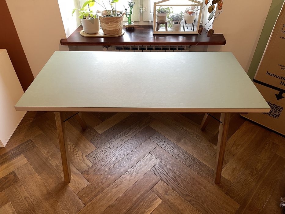 Biurko Minko Basic oliwkowy blat Softy