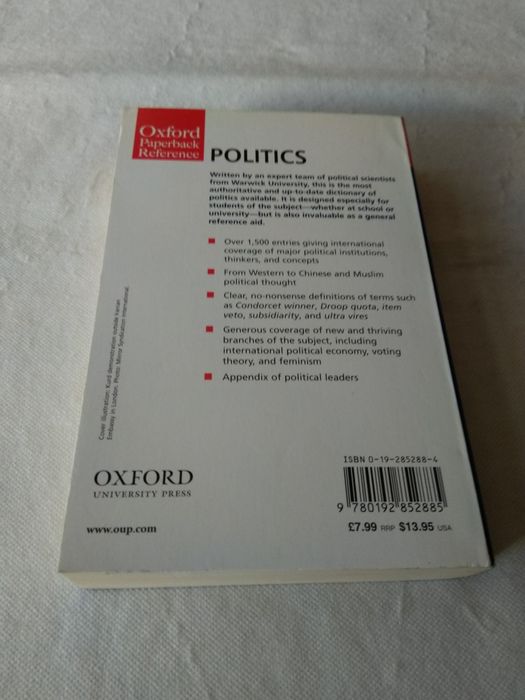 Oxford Concise Dictionary of Politics de Iain Mclean