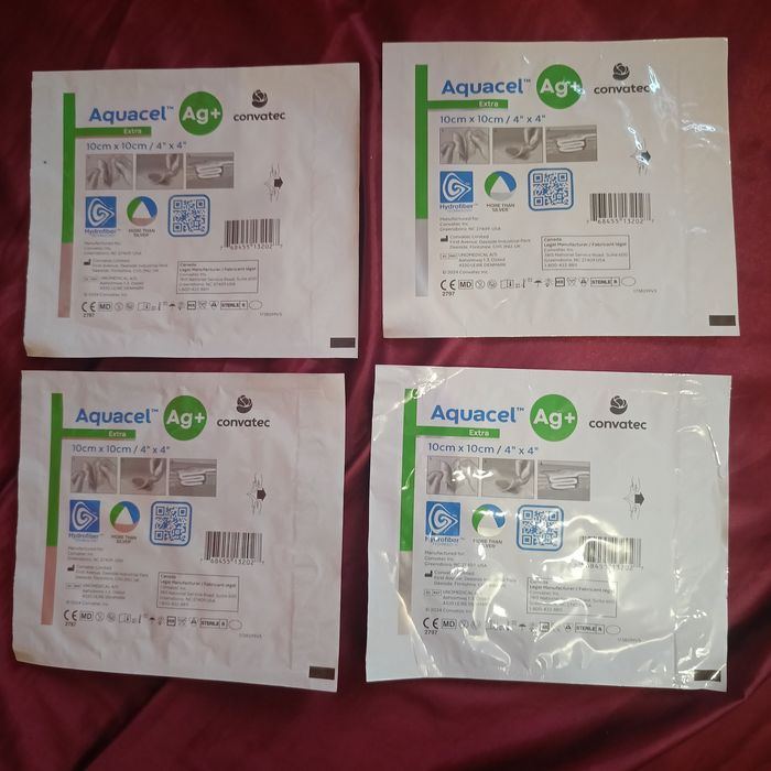 Zestaw opatrunki aquacel extra plus Ag convatec srebro odparzenia rany