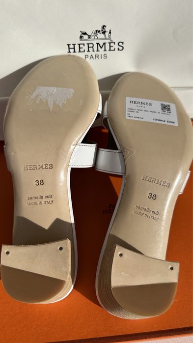 Klapki Hermès Bałe/White
