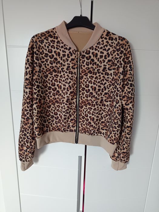 panterka bluza zasuwana Bomberka w panterkę damska M