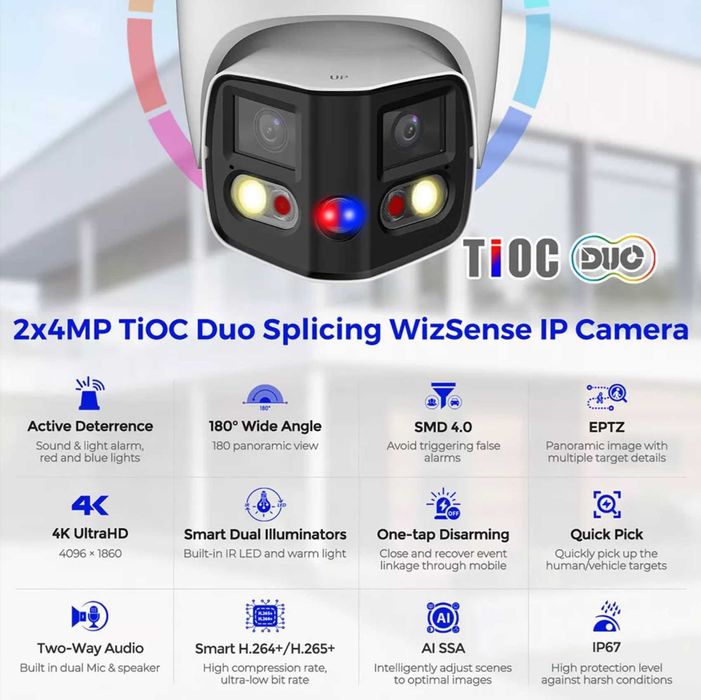 IP камера 8мп Dahua DH-IPC-PDW3849-A180-AS-PV