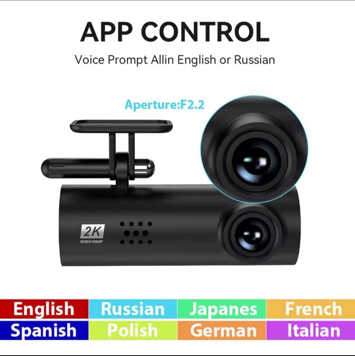 Wideorejestrator 2K WiFi | Night Vision | G-Sensor | Tryb parkingowy