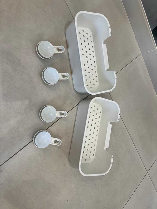 Cestos com ventosa TISKEN branco