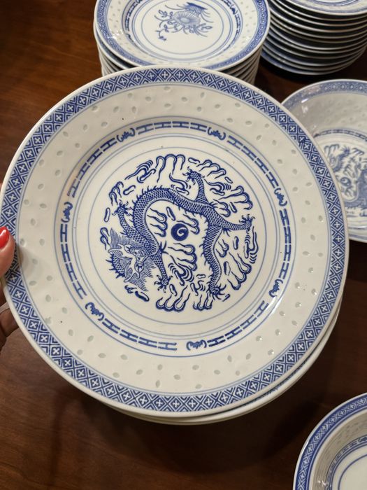 Serviço de jantar porcelana chinesa bago arroz