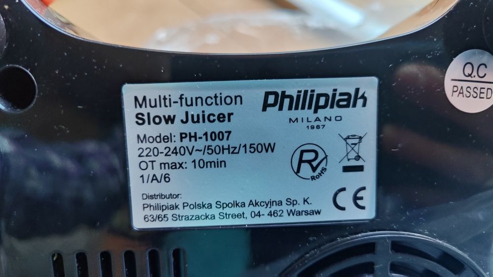 Wyciskarka wolnoobrotowa Philipiak PH -1007