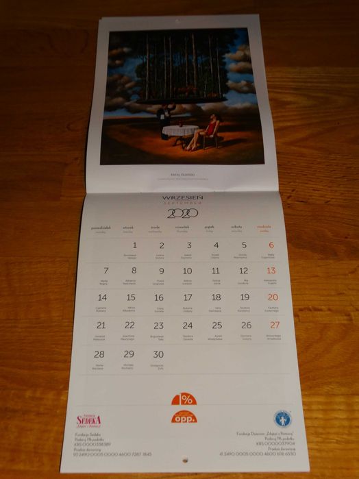 KALENDARZ 2020 Rafał Olbiński Malarstwo super zdjęcia oryginalne Nowy