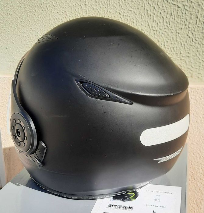 Capacete e casaco motard
