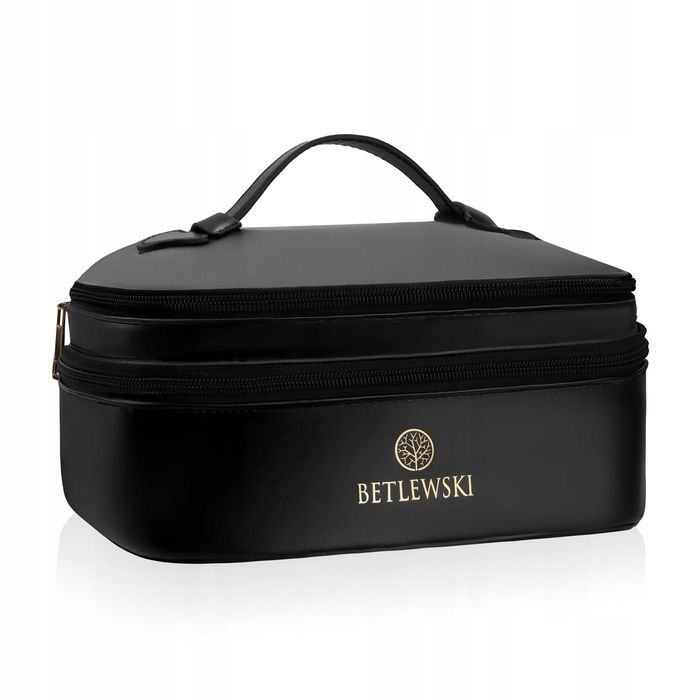 Kosmetyczka Podróżna BETLEWSKI Pojemna Praktyczna Czarna Z Uchwytem