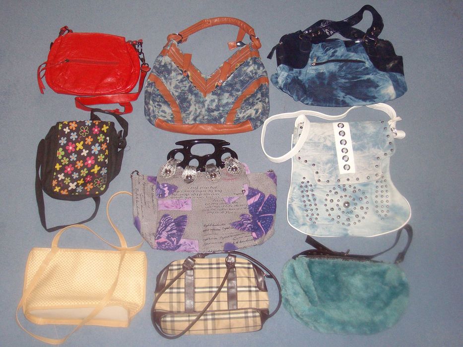 Torebka w kratę z ciemnobrązowym paskiem - OKAZJA!