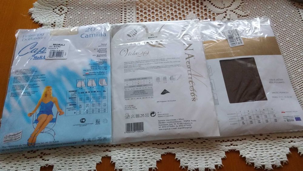 3 pary rajstop - rozmiar 4  - w opakowaniu !!