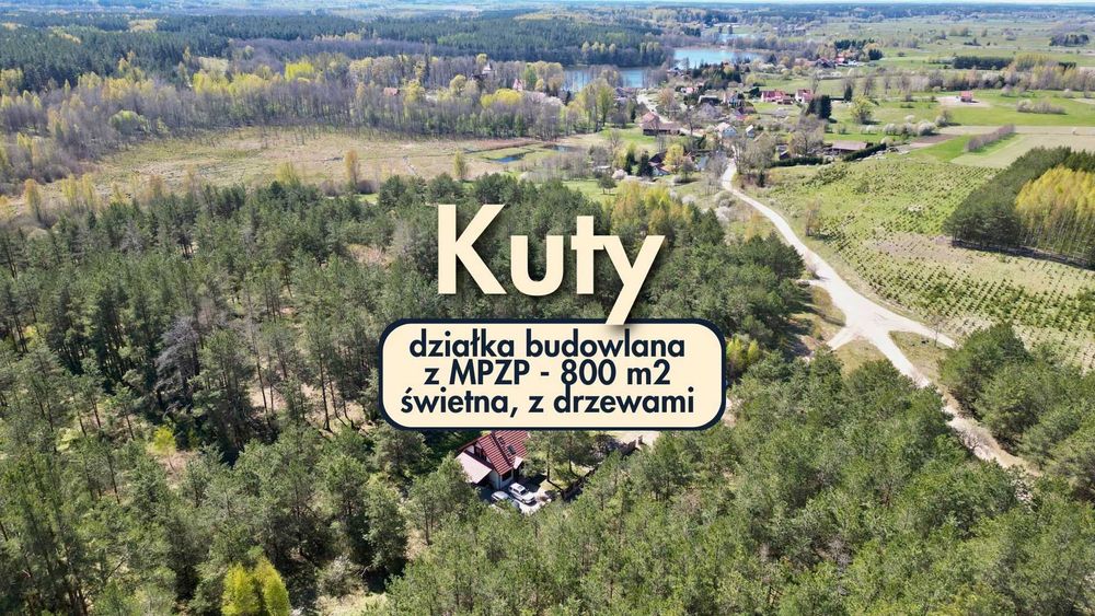 Działka budowlana w otoczeniu drzew | uzbrojona | prąd, woda, kanalizacja | Kuty na Mazurach