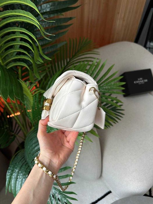 Coach Tabby Shoulder Bag 20 With Quilting Cream Gold