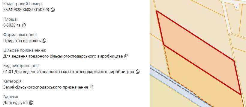 Продам Земельну Ділянку 6,5га\01.01(3паї)