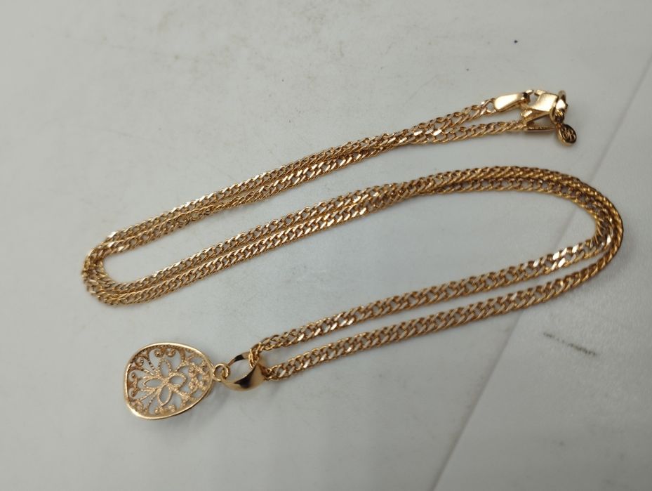 Золотая цепочка с кулончиком двухцветные 3.3 грамма 47 см