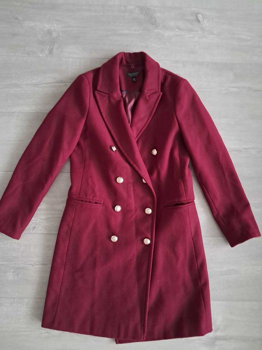 Burgundowy plaszcz TopShop 36 S
