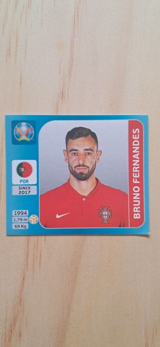 Cromo futebol de Bruno Fernandes(Euro 2020)da Panini