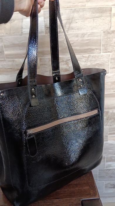 Сумка шоппер кожаная 37/37/11 женская