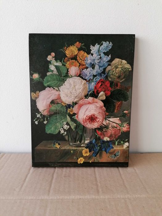 "Vaso de Flores sobre uma Borda de Mármore"