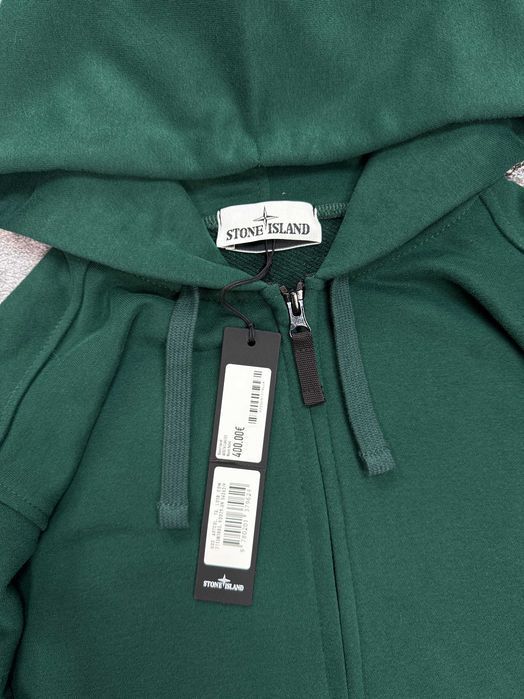 Зіп-худі Stone Island темно-зелений | зип-худи стон айленд тёмно-зеленый | кофта толстовка худак стоник стоне s-xxl