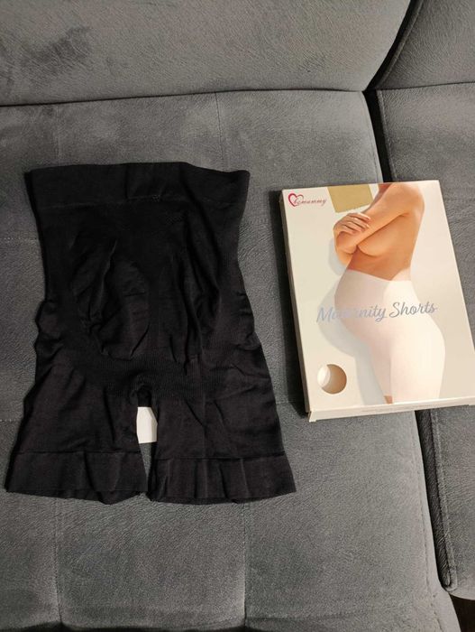 Szorty ciążowe bezszwowe wysoka talia czarne S