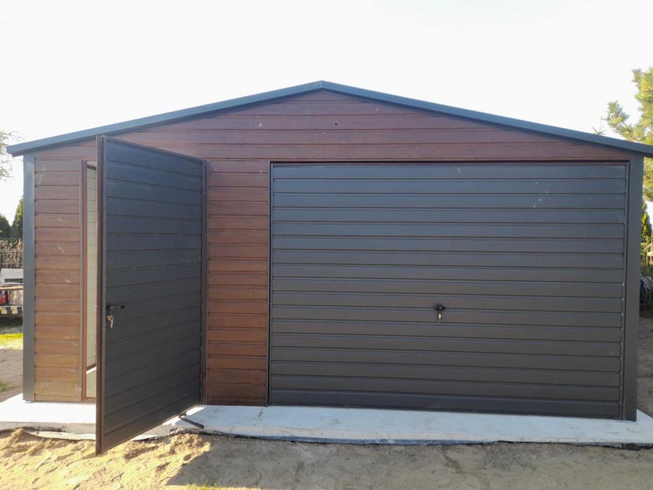 Garaż 5x6 ciemny orzech i grafit