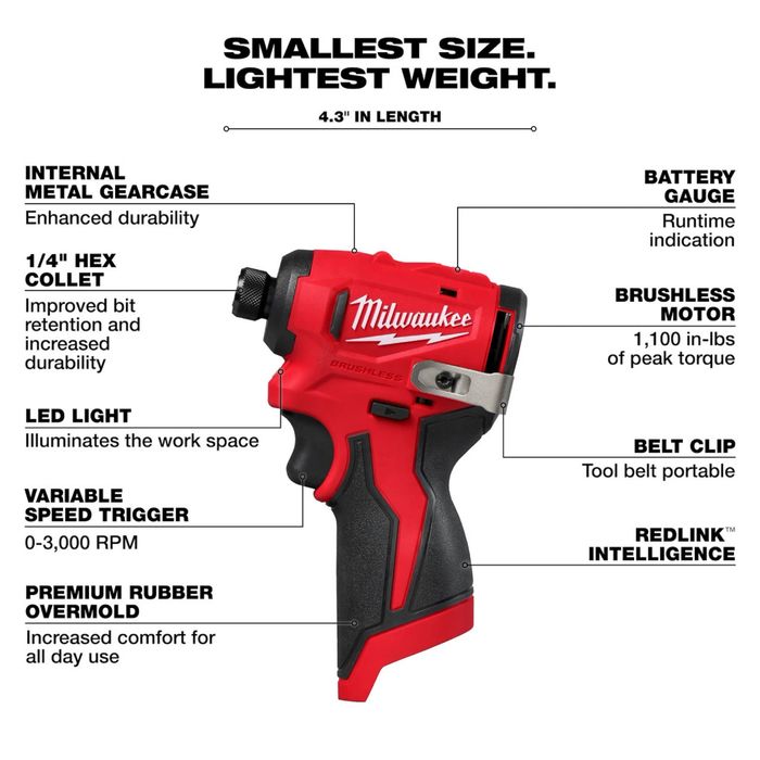 Набір безщіткових шуруповертів Milwaukee 3494-22 M12 Subcompact США