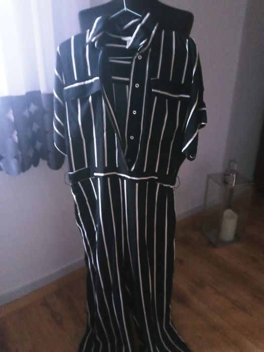 Kombinezon dlugi czarnobiale pasy HM 38