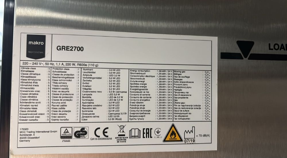 Frigorifico Vertical 700 litros