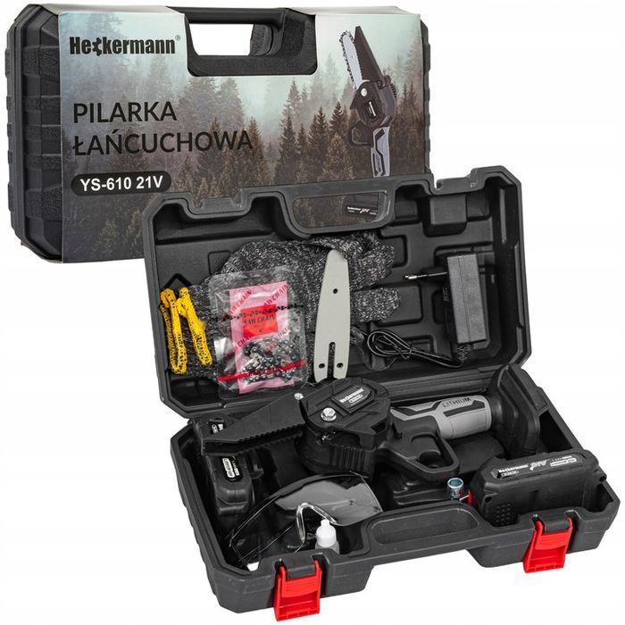 Ręczna Piła Łańcuchowa Akumulatorowa Elektryczna Pilarka 6" 2x Akumula