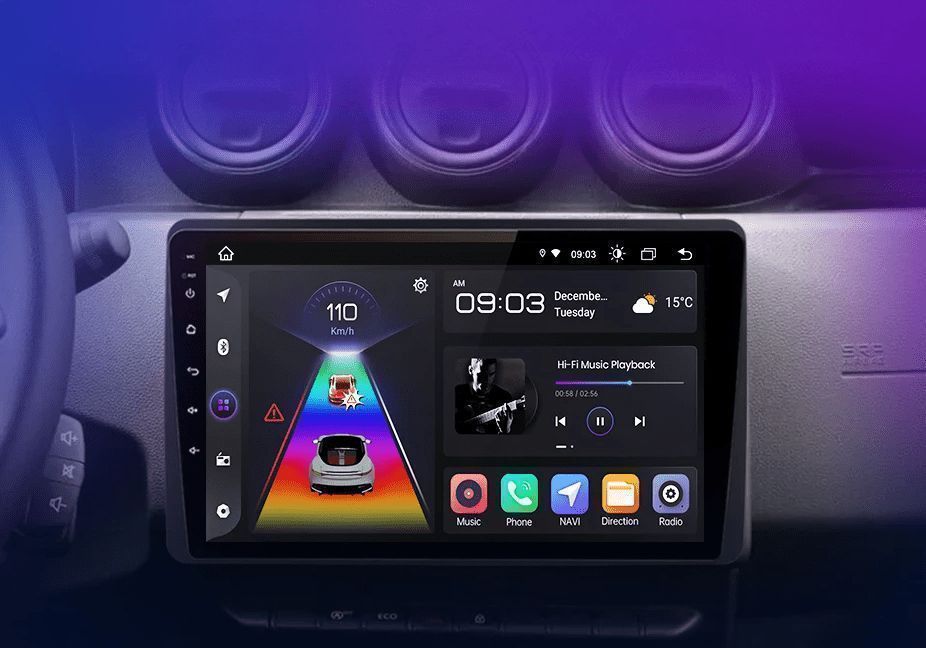 Dacia Duster / Arkana – Radio Android 15 9" CarPlay Android Auto 2GB/32GB GPS Nawigacja Stacja Multimedialna WiFi Bluetooth DSP PL