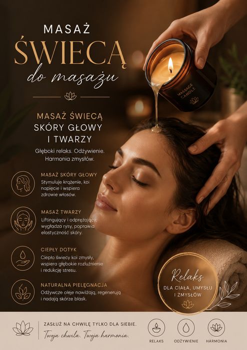 Masaż twarzy i głowy świecami do masażu