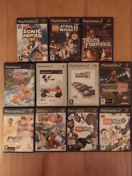Lote 11 Jogos PS2 | Sonic Heroes, LEGO, Tarzan, Transformers
