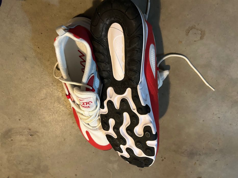 Nike Air Max 270 React, white red - nowe, 44, oryginalne