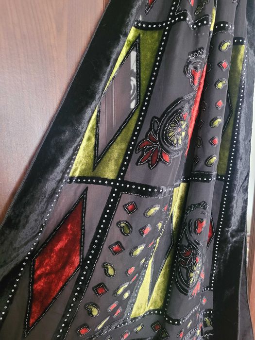 Echarpe  em organza com veludo