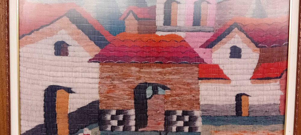 Quadro Tapeçaria em lãl com Moldura 110 x 101 cm!