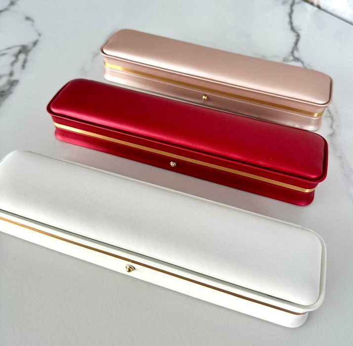 Pudełko prezentowe na Bransoletkę Łańcuszek Biało ZŁOTE Długie NOWE!