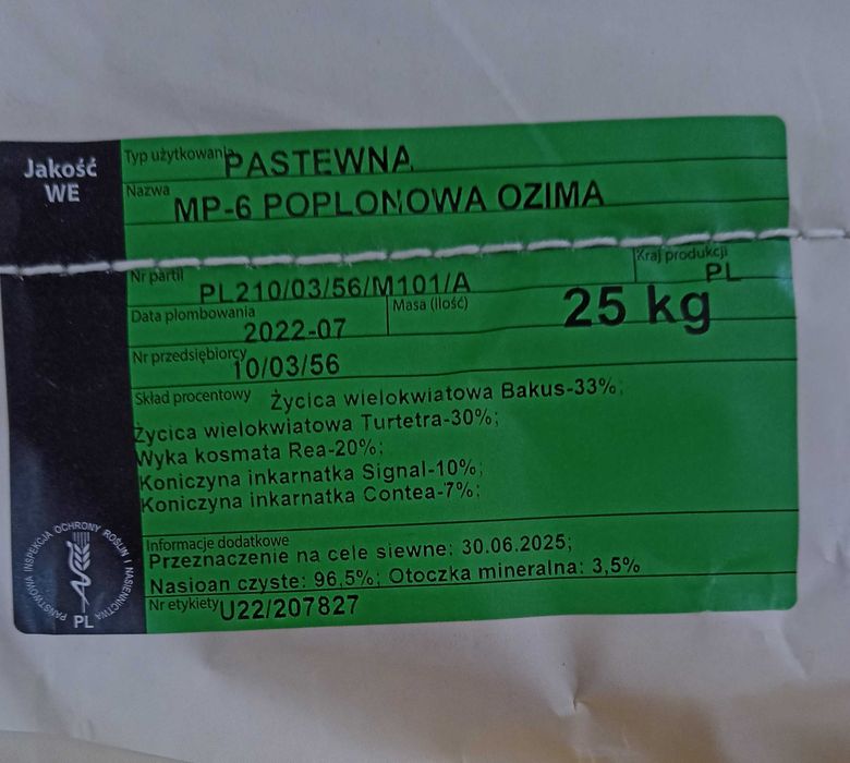 Mieszanka trawa Gorzowska  - 25 kg. Wysyłka