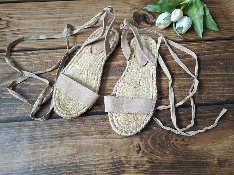 Sandały espadryle z wiązaniem boho lato - 39