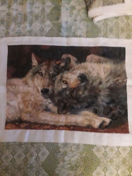 Вишивка; вышивка; картина; вишита картина; картина вовки;картина волки
