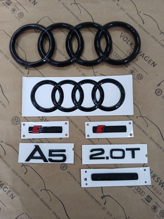 Емблема шильдик значок комплект Audi A5 8W 8T S-line