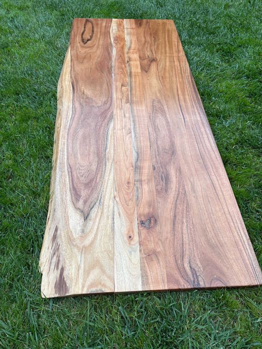 Blat stołu, 140x55-57 x 2,5 cm, drewno akacjowe, naturalna krawędź