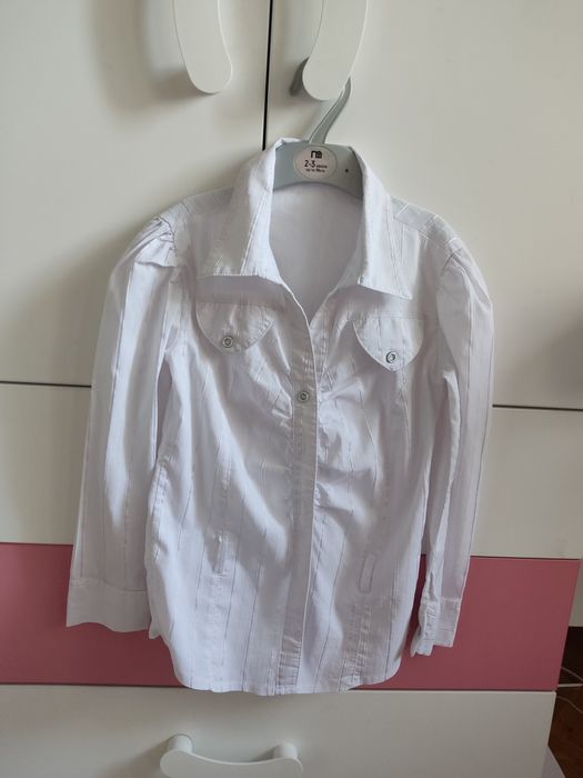 Блузка в школу, шкільна блуза, біла Zara, H&M  8-9 років