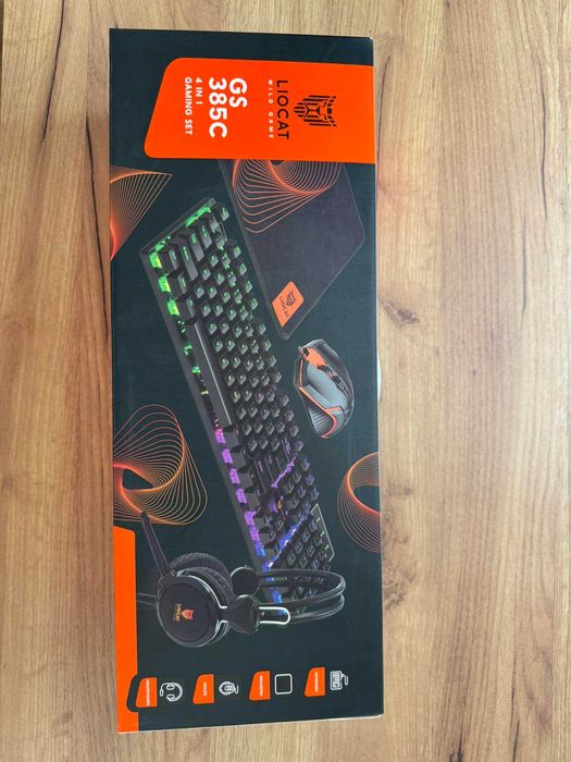 Zestaw gracza Liocat GS-385C4w1 podkładka, klawiatura, mysz, słuchawki
